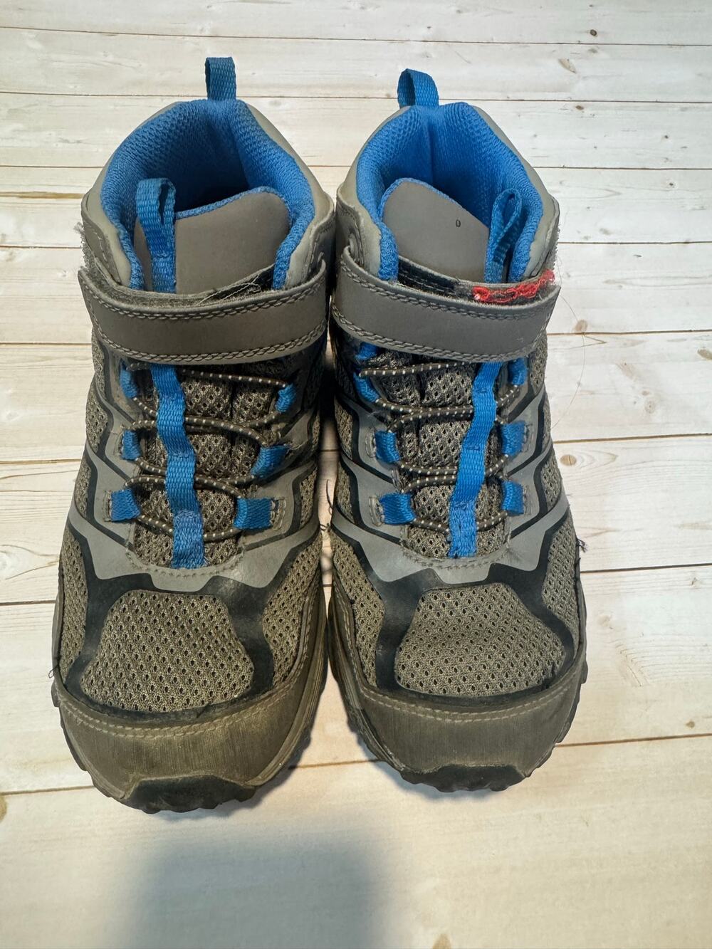 Merrell Moab Mid Waterproof Hiking Boots Youth Size 3M Gray Blue Hiking Shoes